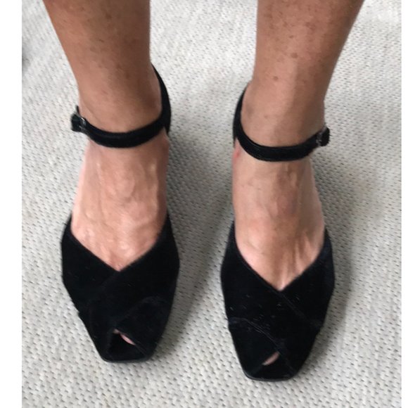 “Coldwater Creek” velvet peep toe wedges, almost new, 7.5 - Picture 8 of 11